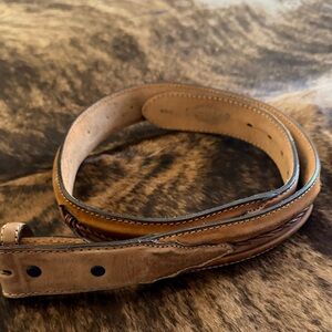 Justin Boots Brown Leather Braided Accent Belt